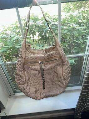 Vintage Stella McCartney Hobo Quilted Floral Hobo Shoulder Bag - Blush Pink